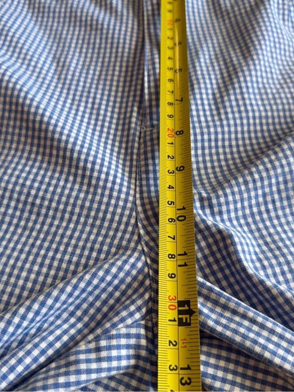 Women’s blue gingham capris by Kim Rogers, straight leg, cotton/spandex, Sz 12 - Picture 7 of 8